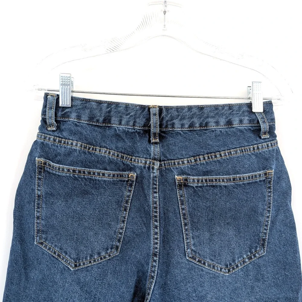 High Straight Denim Bermuda Shorts Classic Blue Casual‎ Summer Size 6